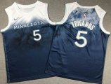 Youth Nike Minnesota Timberwolves #5 Anthony Edwards black blue basketball jersey-XD