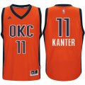 Custom Oklahoma City Thunder #11 Enes Kanter Orange Jerseys-Printed fonts