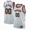 Customized Denver Nuggets white basketball jerseys city version