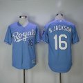 New kansas city royals #16 B.Jackson skyblue Majestic mlb baseball jersey