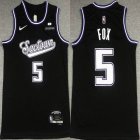 Nike Sacramentoics Kings #5 De Aaron Fox black NBA Basketball Jersey 75th -XD