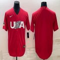 2023 World Cup blank red USA majestic baseball jerseys