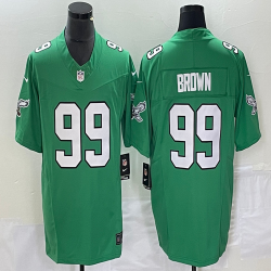 Philadelphia Eagles #99 Jerome Brown Green throwback Color Rush Limited Jersey -BD