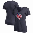 Houston Texans NFL Pro Line by Fanatics Branded Women's Banner State V-Neck T-Shirt â€“ Navy