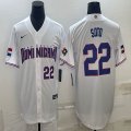 2023 World Cup Dominican Republic's #22 Juan Soto white majestic baseball jerseys 01