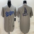 Los Angeles Dodgers Blank gray majestic baseball Jerseys-BD