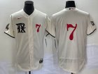 Nike Texas Rangers #7 Ivan Rodriguez Beige Flexbase Authentic Collection Jersey