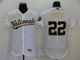 Nike Washington Nationals #22 Juan Soto white gold Flexbase Authentic Collection Jersey