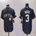 Nike New York Yankees #3 Babe Ruth dark blue majestic baseball Jersey Joint name 01