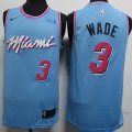 Nike Miami Heat #3 Dwyane Wade skyblue nba basketball jerseys-XD