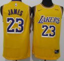 Los Angeles Lakers #23 LeBron James Yellow nba basketball jersey -LC