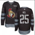 Custom Senators #25 Chris Neil Black 100th Anniversary Stitched NHL 2017 adidas Hockey Jersey