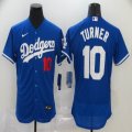 Nike Los Angeles Dodgers #10 Justin Turner blue Flexbase Authentic Collection Jersey