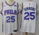 Nike Philadelphia 76ers #25 Ben Simmons white basketbal Jersey