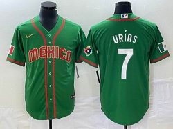 2023 World Cup Mexico #7 Julio Urias green red majestic baseball jerseys 100