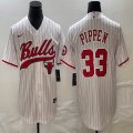 Nike Chicago Bulls 33 Scottie Pippen white camo basketball jerseys Joint name-BD