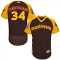 New York Mets 34# Noah Syndergaard brown yellow Flexbase Authentic Collection Jerseys