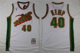 2016 Seattle SuperSonics 40 Shawn Kemp White Throwback nba Basketball Jersey