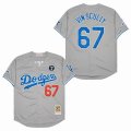 Los Angeles Dodgers #67 Honor Vin Scully gray Throwback baseball Jerseys-SG