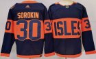 Adidas New York Islanders #30 Sorokin blue hockey jerseys