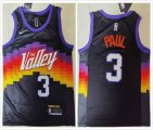 Nike Phoenix Suns #3 Chris Paul black orange NBA basketball Jersey-XD