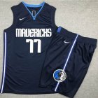 Dallas Mavericks #77 Luca Don dark blue nba suits