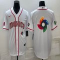 2023 World Cup Mexico blank white majestic baseball jerseys 07