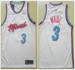 Nike Miami Heat #3 Dwyane Wade white nba basketball jersey- TY