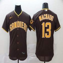 Nike San Diego Padres #13 Manny Machado brown Flexbase Authentic Collection Jersey