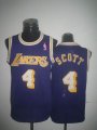 Los Angeles Lakers 4# Byron Scott purple basketball jerseys