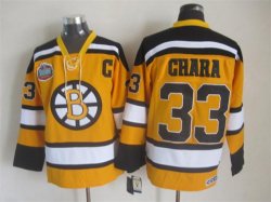 Boston Bruins 33 Zdeno Chara yellow Ice Hockey Jerseys Winter patch C patch