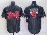 Nike Chicago Bulls blank black basketball jerseys Joint name-BD