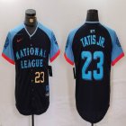 National League #23 Fernando Tatis Jr. Nike Navy 2024 MLB All-Star Game Limited Player Jersey 02