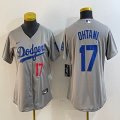 Women Los Angeles Dodgers #17 Shohei Ohtani Nike gray baseball Jersey -BD 01