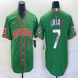 2023 World Cup Mexico #7 Julio Urias green red majestic baseball jerseys 145