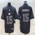 Nike Kansas City Chiefs #15 Patrick Mahomes black Color Rush Limited Jersey Reflective version