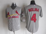 St.Louis Cardinals #4 Yadier Molina Grey New Cool Base Stitched Baseball Jersey