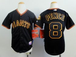 Youth San Francisco Giants 8# Hunter Pence black MLB Jerseys