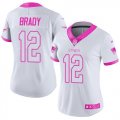 Nike Patriots #12 Tom Brady women white pink Color Rush Limited Jersey