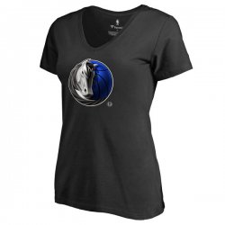 Women\'s Dallas Mavericks Fanatics Branded Black Midnight Mascot V-Neck T-Shirt