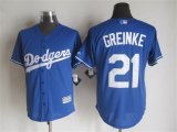 Los Angeles Dodgers #21 Zack Greinke Blue New Cool Base Stitched Baseball Jersey