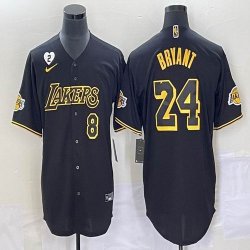 Nike Los Angeles Dodgers #8 and #24 Kobe Bryant black NBA and baseball Jerseys Joint name -BD 04