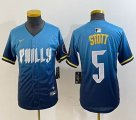 Youth Nike Philadelphia Phillies #5 Bryson Stott skyblue majestic baseball jersey city version-BD