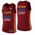 Custom Loyola Chicago Ramblers red ncaa basketball jersey(1)