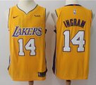 Nike Los Angeles Lakers #14 Brandon Ingram yellow basketball jersey