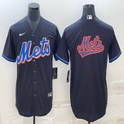 Nike New York Mets blank black majestic mlb jerseys-BD 03