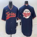 Nike Minnesota Twins blank blue majestic baseball MLB jerseys big logo 02