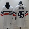 Nike Chicago White Sox #45 Michael Jordan white majestic baseball mlb Jersey-BD