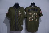 Los Angeles Dodgers #22 Clayton Kershaw Green Salute to Service Stitched MLB Jersey