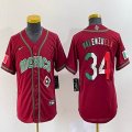 Youth 2023 World Cup Mexico #34 Fernando Valenzuela red blank majestic baseball jerseys 13